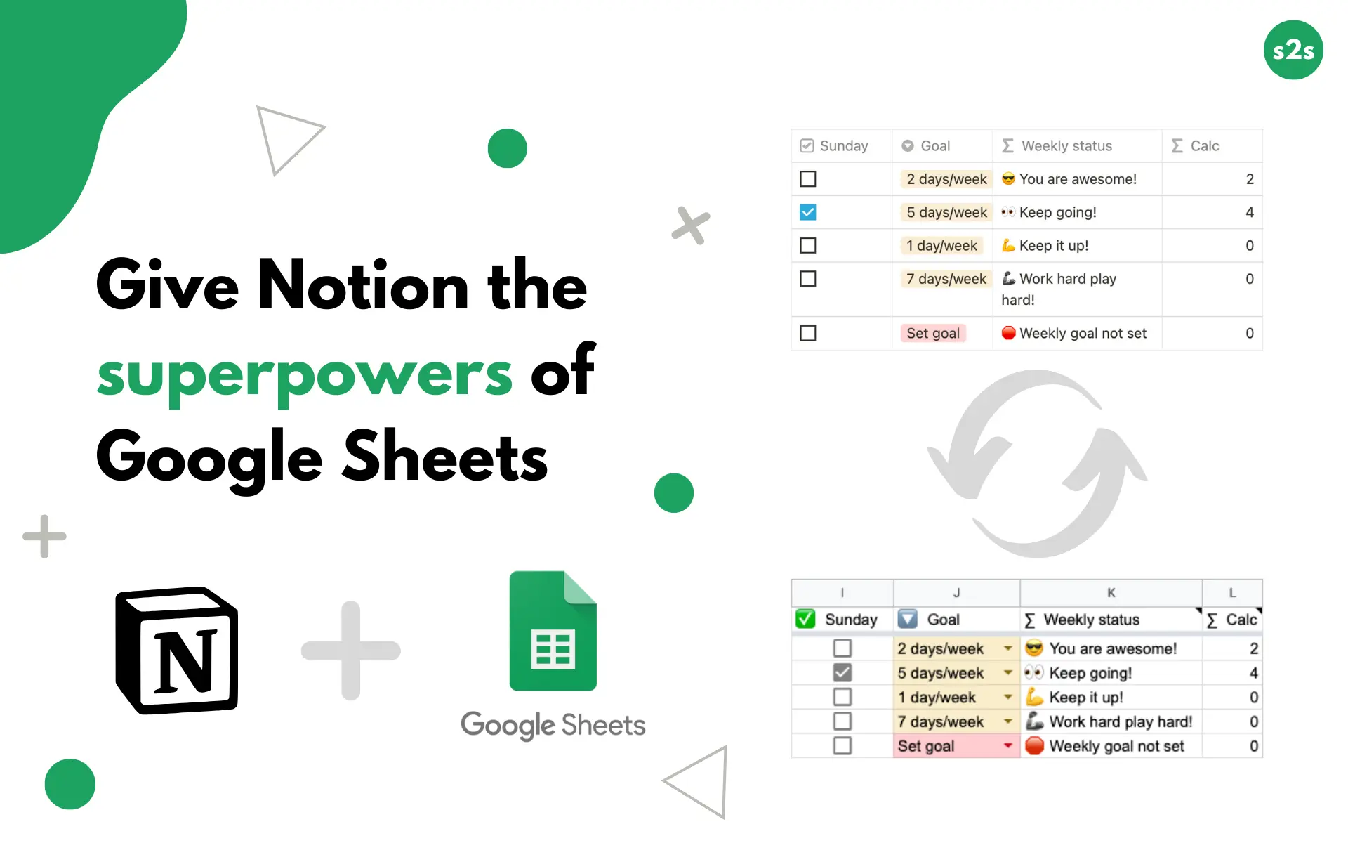 Keep your Notion databases and Google Sheets in sync