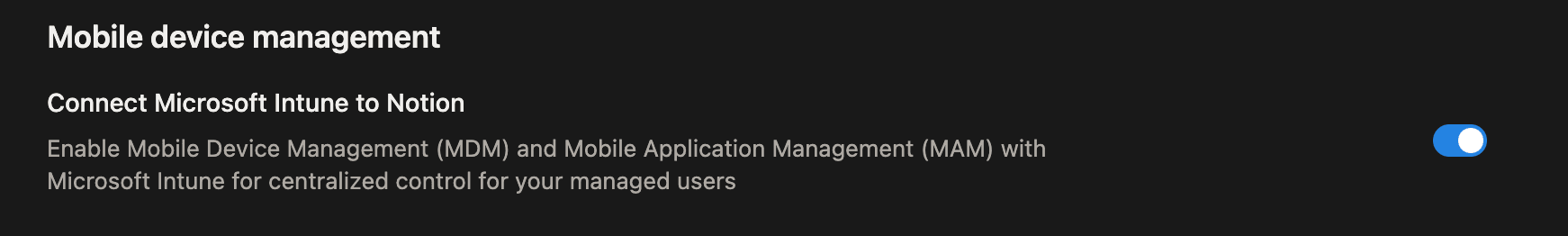 Microsoft Intune을 Notion에 연결