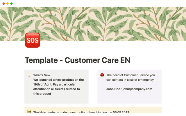 Customer Service Template