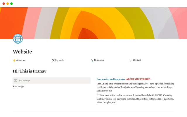 Personal Notion Website